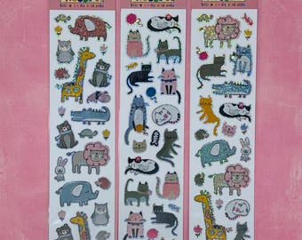 Woody’s Cute Animal & Cats Prismatic Stickers. Elephants, Lions, Giraffe, CATS and more!