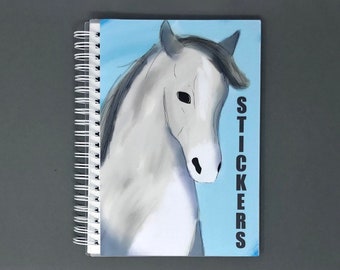 Reusable Sticker Book , Personalized Horse Album 2 Sizes