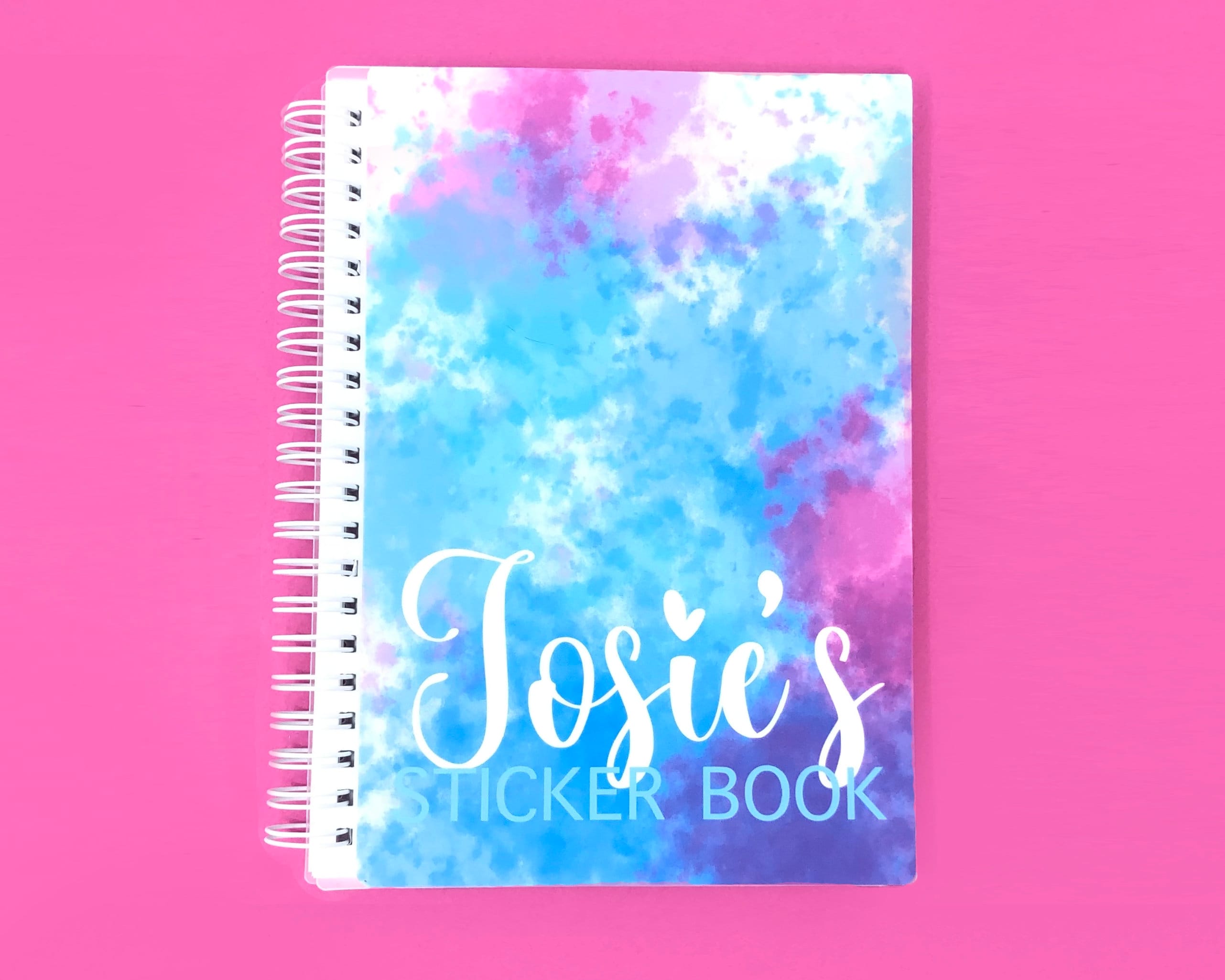 5x7 Reusable Sticker Book , Personalized Tie Dye