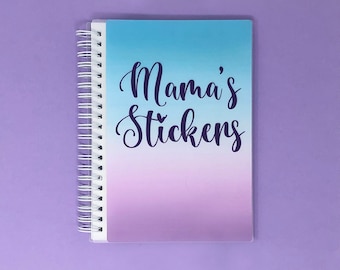 HUGE 8.5 x 11.5 Reusable Sticker Album, Custom Ombré