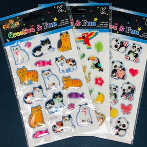 Dog and Cat Puffy Stickers Sticker Books Scrapbooking Card Making Kids  Crafts Gifts Kawaii Stickers Cute Stickers 