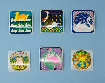 Illumination Vintage Stickers. Ducks, Flamingo, Frog, Sunset, Swan. You Pick!