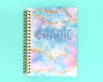 Reusable Sticker Book, Watercolour Agate w/ Gold V2