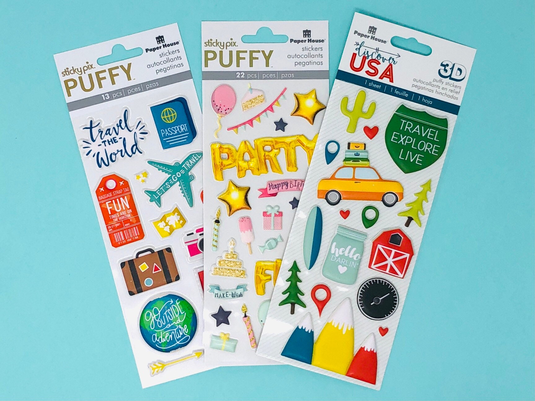 Soft & Puffy Stickers, 3 Designs 