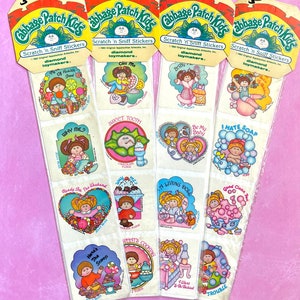 1983 Cabbage Patch Vintage Stickers. Scratch and Sniff Stickers New in Package.