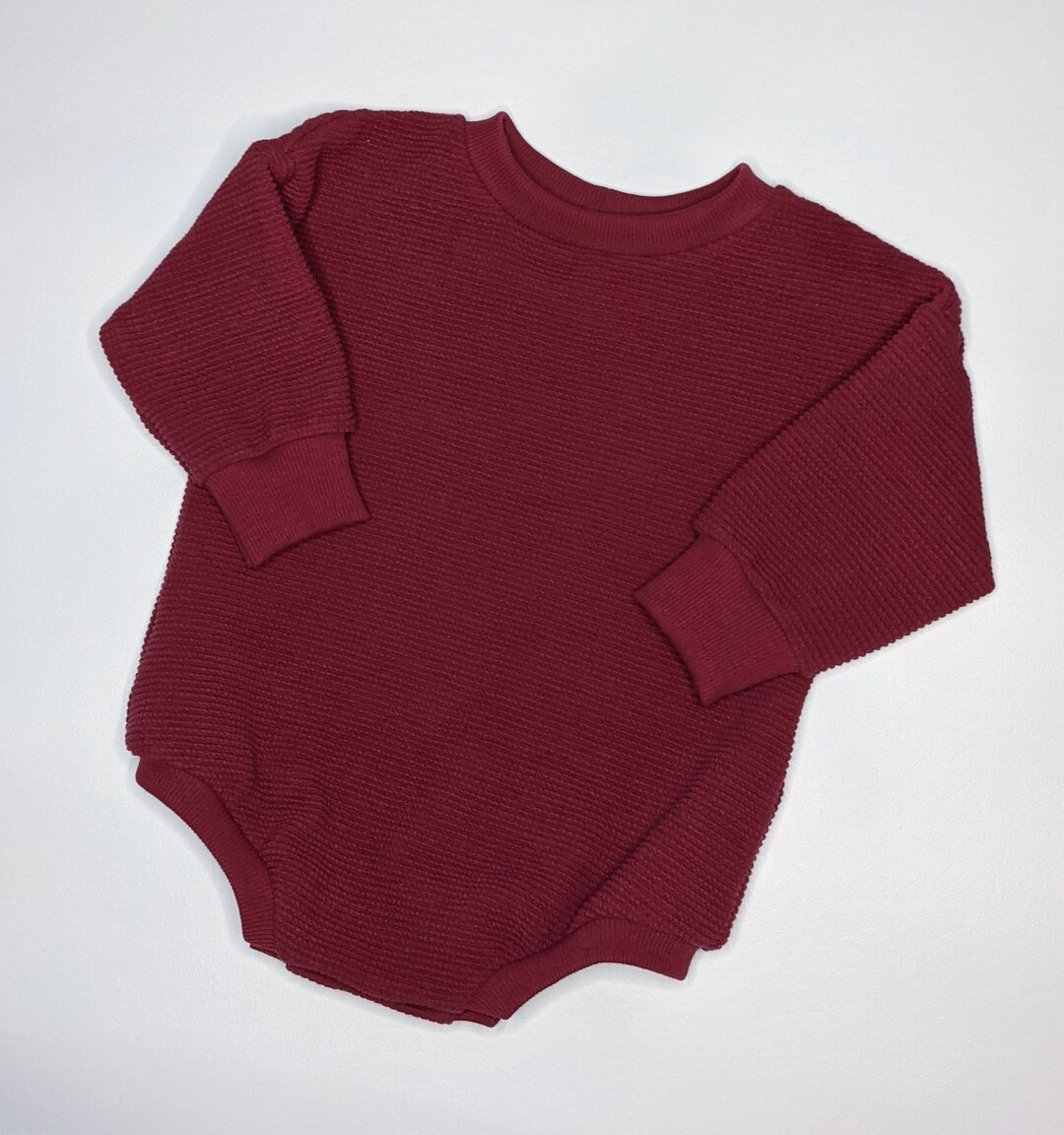 Organic Baby Sweatshirt Romper / Waffle Toddler Sweater Romper / Infant