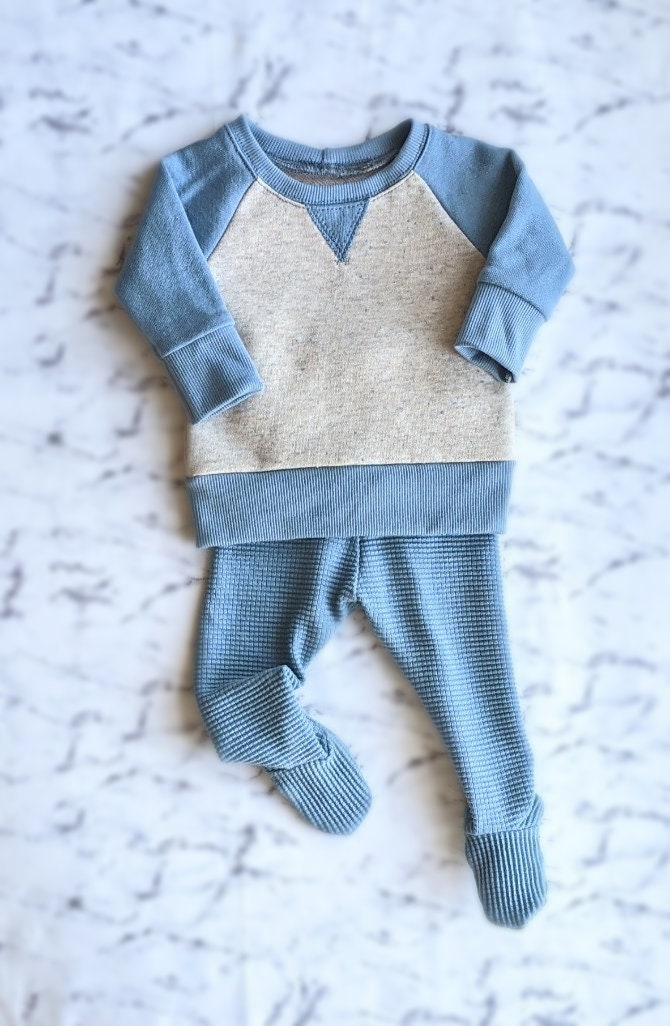 Baby Waffle Footed Leggings / Organic Toddler Footie Pants / Etsy