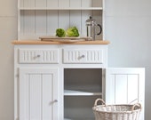 Small country kitchen dresser, grey pine welsh dresser, china display cabinet, pine dresser, farmhouse style dresser, country dresser