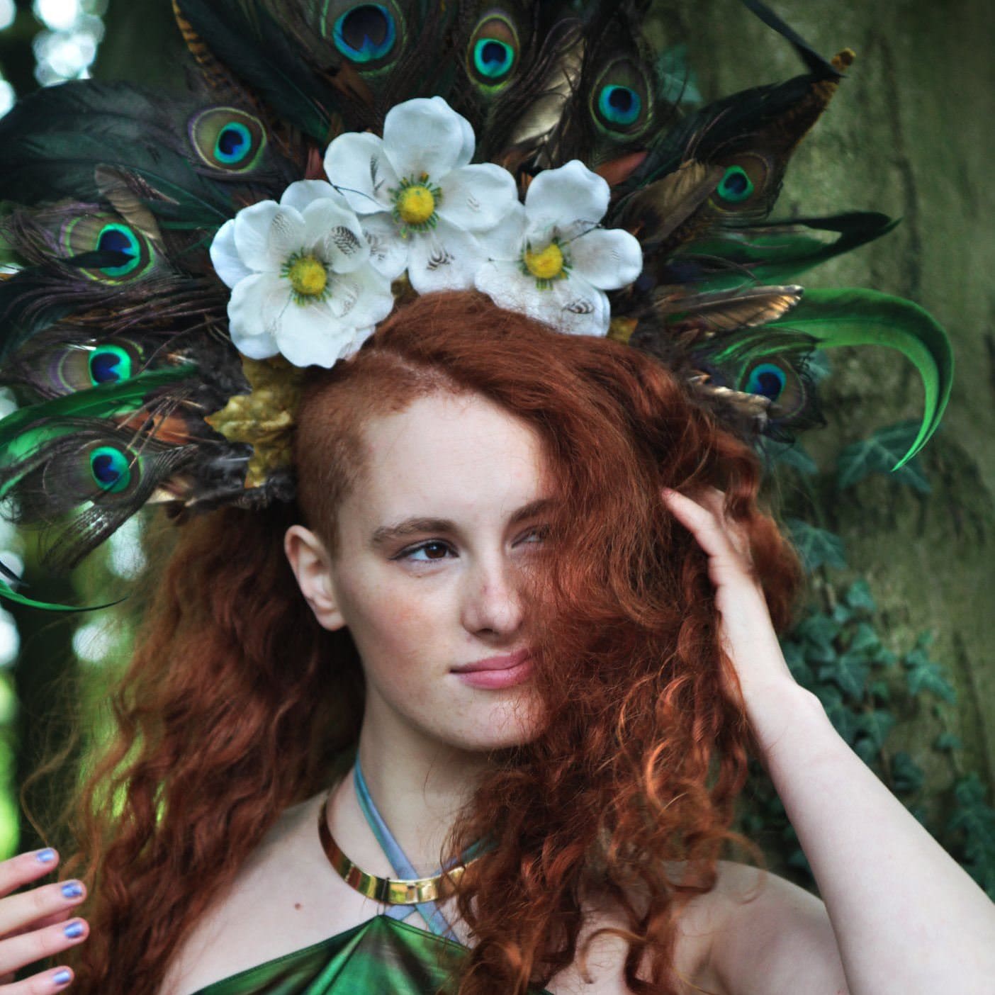 Peacock Feather Headdress, Feather Headdress, Flower Headdress Etsy