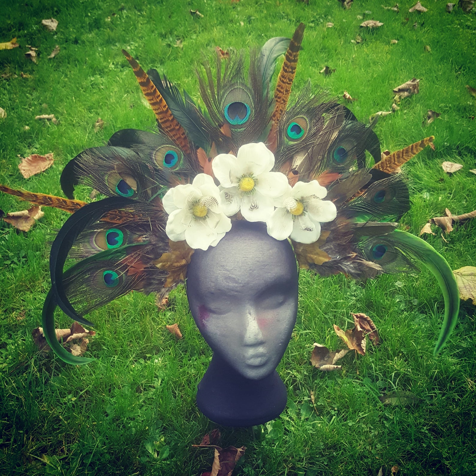 Peacock Feather Headdress, Feather Headdress, Flower Headdress Etsy