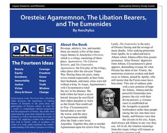 Oresteia: Agamemnon, The Libation Bearers,  and The Eumenides By Aeschylus  - Study Guide with Answer Key