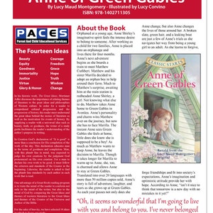 Anne of Green Gables Classic Starts - Study Guide with Answer Key