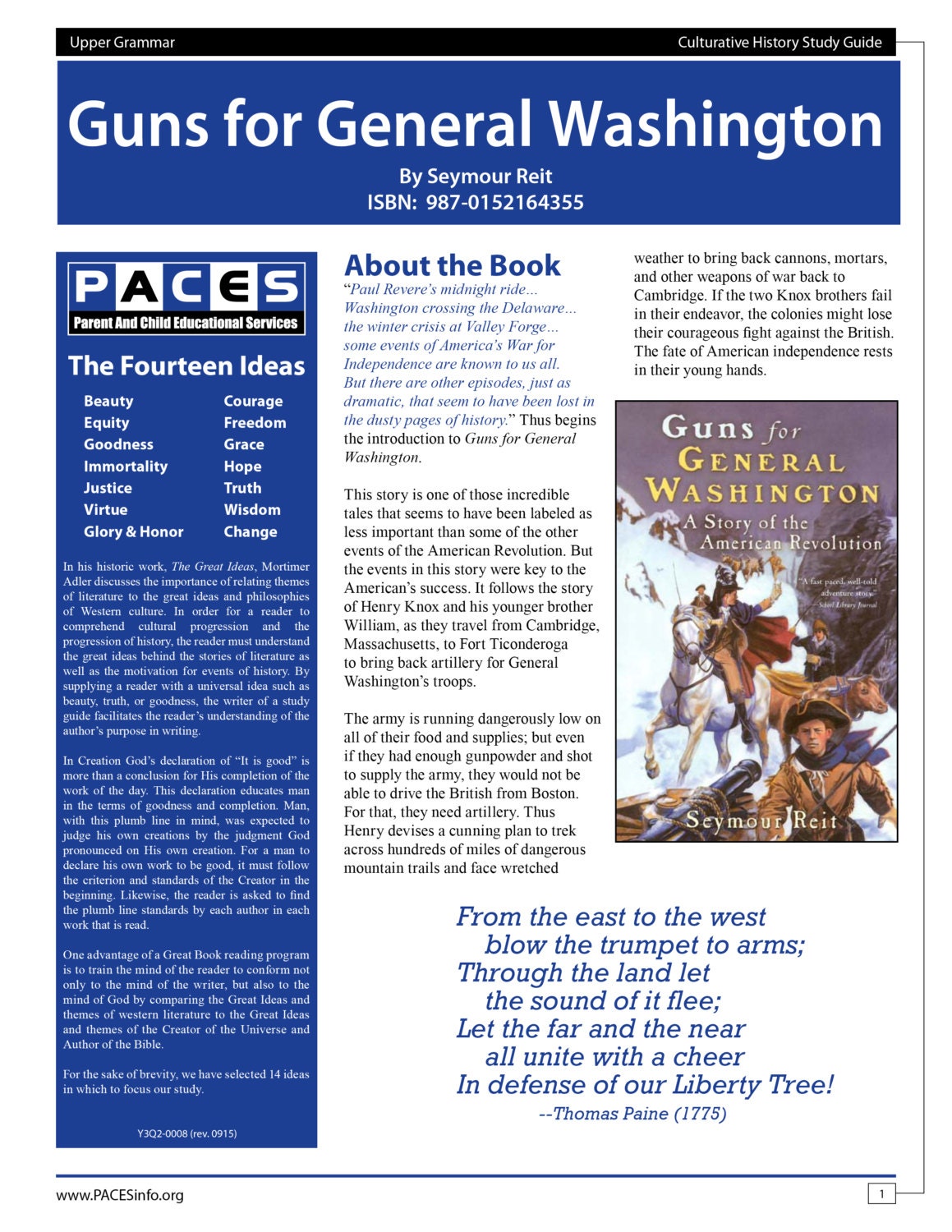 Guns for General Washington Study Guide with Answer Key Etsy