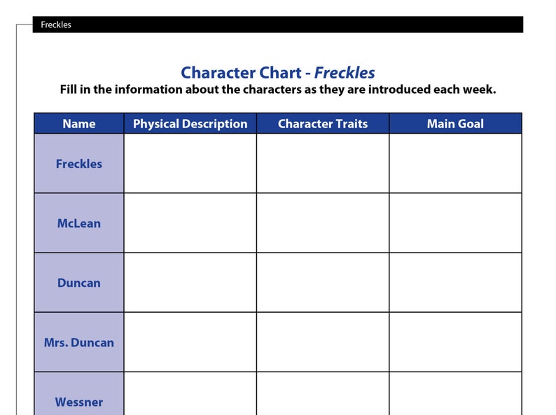 Freckle Homework Freckles - Study Guide With Answer Key - Etsy
