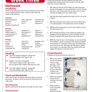 Canterbury Tales - 3 Levels - Study Guide With Answer Key - Etsy