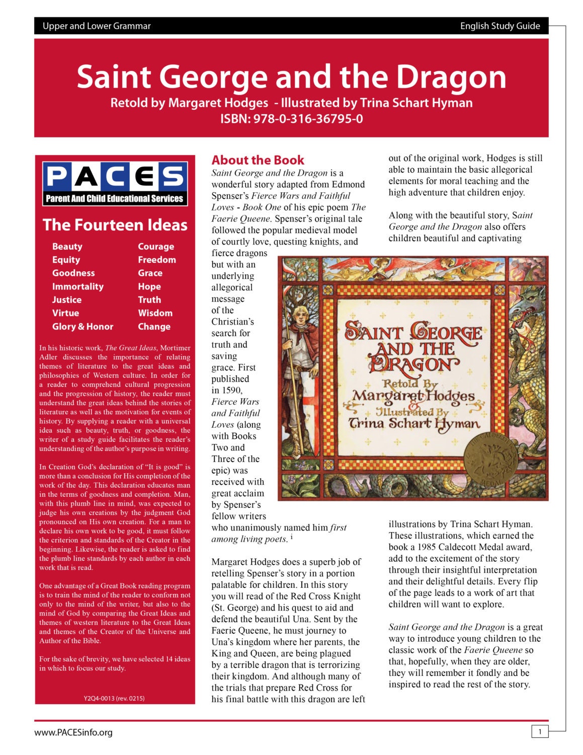 Saint George and the Dragon - Study Guide with Answer Key