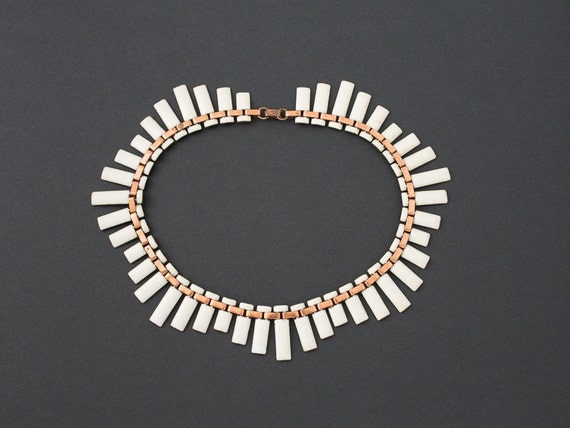 Vintage Matisse Peter Pan Necklace White Book Pi