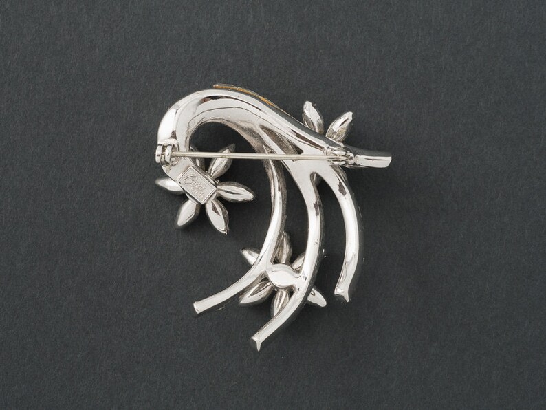 Vintage Coro Craft Brooch Ice Rhinestones