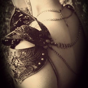Golden Leather Epaulettes - Edgy Shoulder Armor - Shoulder Epaulet - Laser Engraved Leather Armor - Cosplay - Burning Man - LARP - Festival