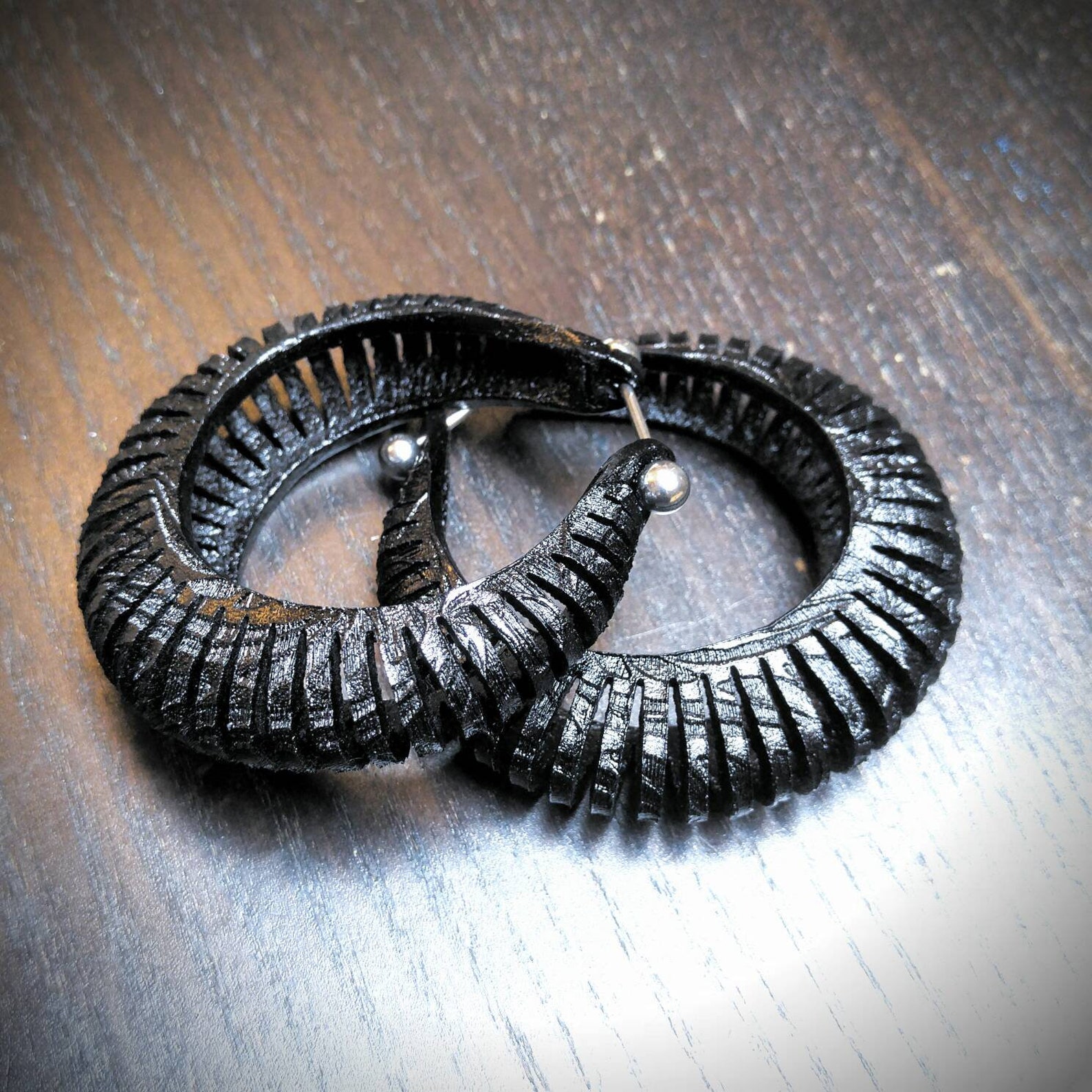 Earrings Solsken Large Hoop Black - Elk main image 1