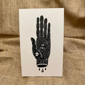 Abgetrennter hand Linoldruck, Originaldruck, handgedruckt, Größe 20 x 12 cm ca. Black & white Linoleum, Linoldruck, Holzschnitt, Handmade