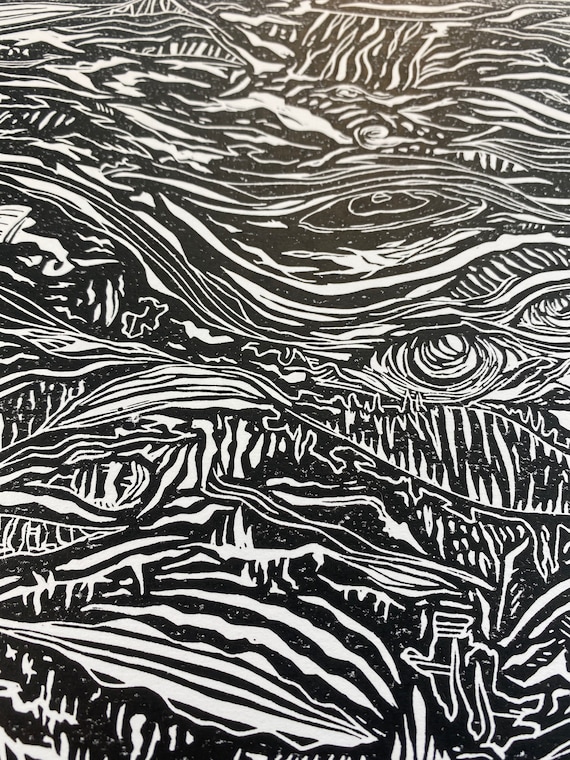 The Black & White Linocut: Exploring Texture, Value, Contrast