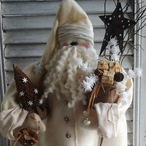 Primitive Santa Pattern - Christmas Old Fashion Santa E Pattern - DIY Santa Pattern - Santa Clause Pattern - Santa Craft Pattern Tutorial