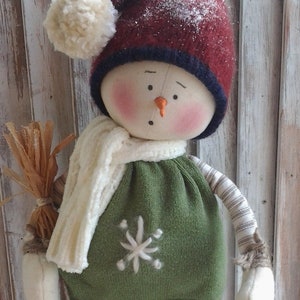 Primitive Pattern - Primitive Snowman Leo E-Pattern - Snowman Pattern - Snowmen Pattern - Handmade Snowman Pattern - Winter Snowman Pattern