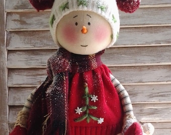 Jake Paper Pattern - Primitive Christmas Jake Snow Man Paper Pattern - Mailed Paper Pattern - Snowman Paper Pattern - Winter Pattern