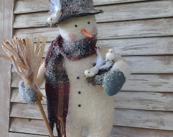 Primitive Craft Pattern - Primitive Winter Wonderland Snowman E-Pattern - Primitive  Snowman E-Pattern - Primitive Christmas Snowman Pattern