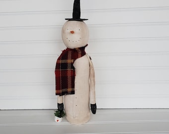 Mailed Craft Paper Pattern - Very Primitive Snowman Pattern - Snowman Pattern - Vintage Snowman Pattern - DIY Winter Snowman Pattern