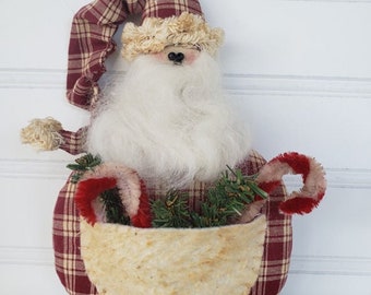 Craft Pattern - Santa Pocket Ornie E-Pattern - Santa Pattern - Santa Clause Pattern - Handmade Santa Pattern - Santa Ornament Pattern