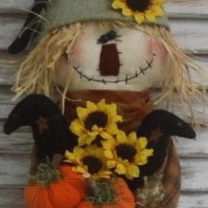 Fall Craft Pattern - Happy Fall Scarecrow E-Pattern - Harvest DIY Pattern - Harvest Scarecrow Pattern - Autumn Scarecrow Crows Pattern