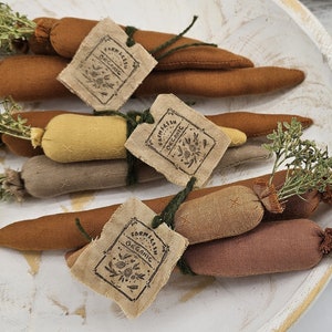 Spring Carrots Bundle - Primitive Farmhouse Carrot Set - Tiered Tray Homespun Organic Carrots - Country Carrots Spring Home Decor Accent