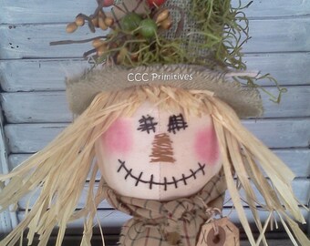 Primitive Scarecrow Nodder Sewing Pattern - Rusty Spring, Fall Decor (Mailed Paper Pattern)