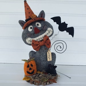 Halloween Bastelmuster - Digitales Grinsekatzen E Muster - DIY Wolle Applizieren Halloween Muster - TableTop Wohnkultur Urlaub Muster
