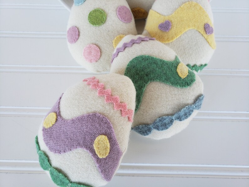 Wool Easter Egg Bowl Filler Pastel Wool Eggs Primitive Etsy