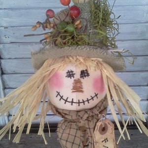 Craft Pattern - Scarecrow Nodder E-Pattern - Primitive Scarecrow Rusty Spring - Primitive Fall Pattern - Scarecrow Pattern - Sewing Pattern