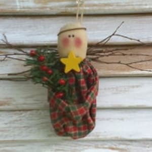 Angel Ornament Craft Patroon - Primitief Naaipatroon E - DIY Angel Ornament Patroon - Boomversieringspatroon - Handgemaakt PDF Angel-patroon