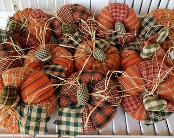 Fall Pumpkins - Patchwork Pumpkins - Home Decor Pumpkins - Patchwork Pumpkin Set  - Homespun Pumpkin - Autumn Pumpkin - Holiday Pumpkins