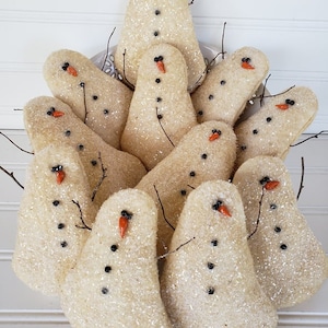 Modello elettronico per ornamento a forma di pupazzo di neve: riempitivo per ciotola natalizia (modello PDF)