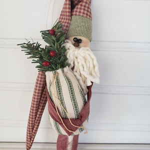DIY Prim Santa Ornament Sewing Pattern (Mailed Paper Craft Pattern)