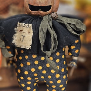 Primitive Jack O Lantern Twig Doll – Rustic Halloween Pumpkin Shelf ...