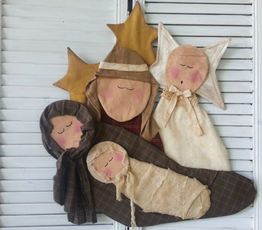 Primitive Nativity Scene Pattern: Country Door Greeter (24x24) - Etsy