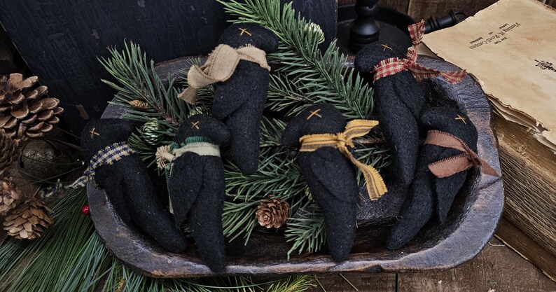 Primitive Crow Bowl Filler Set: Hand-stitched Felt Fall Decor - Etsy