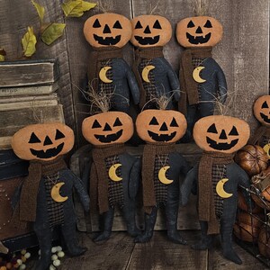 Primitive Jack O’lantern – Handmade Pumpkin Shelf Sitter – Rustic Fall ...