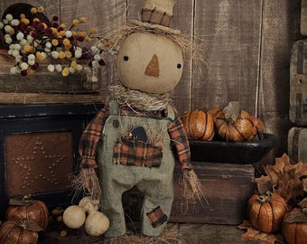 Espantapájaros rústico de cosecha otoñal - Bandeja escalonada de otoño para decoración del hogar - Decoración de granja - Espantapájaros para estante - Espantapájaros TOBIAS Accent