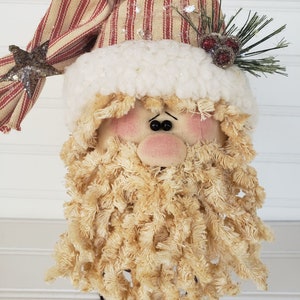 Primitive Santa Nodder Tiered Tray Santa Santa Rusty Spring Santa Home Decor Holiday Santa Head Christmas Santa Saint Nicholas image 5