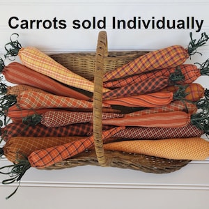 Primitive Carrots Bowl Filler 5 inch long - Country Carrots - Primitive Handmade Carrots - Primitive Spring Carrots - Homespun Carrots