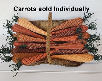 Primitive Carrots Bowl Filler 5 inch long - Country Carrots - Primitive Handmade Carrots - Primitive Spring Carrots - Homespun Carrots